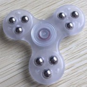 9 BEADS FINGERTIP STRESS RELIEF TOY FINGER GYRO SPINNER (CLEAR WHITE)