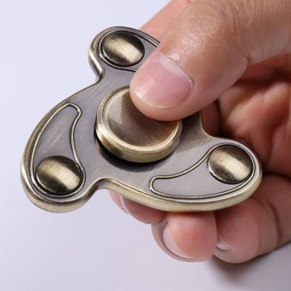 STRESS RELIEF FOCUS TOY FIDGET FINGER SPINNER (BRONZED)