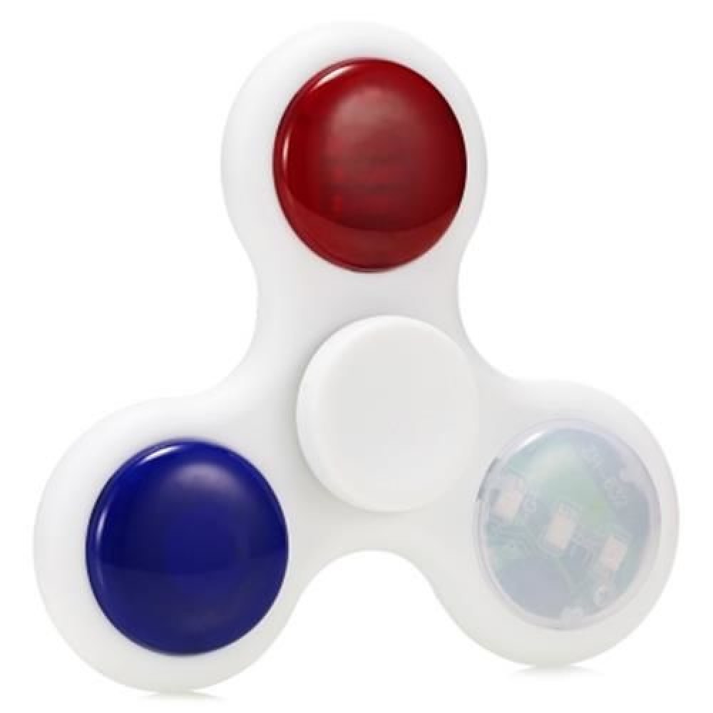 LED FIDGET SPINNER WITH MUSIC STRESS RELIEF TOY (WHITE)