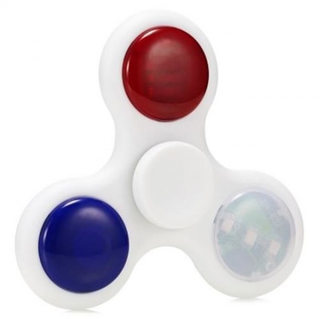 LED FIDGET SPINNER WITH MUSIC STRESS RELIEF TOY (WHITE)
