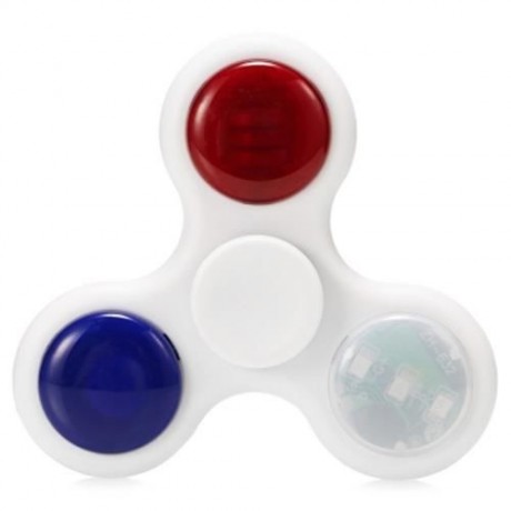LED FIDGET SPINNER WITH MUSIC STRESS RELIEF TOY (WHITE)