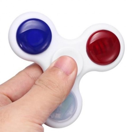 LED FIDGET SPINNER WITH MUSIC STRESS RELIEF TOY (WHITE)