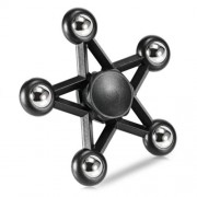 FIVE-POINTED STAR PLASTIC HAND SPINNER FUNNY STRESS RELIEVER RELAXATION GIFT (BLACK)