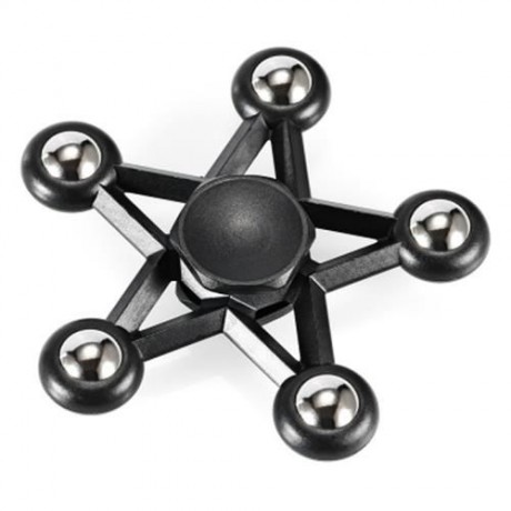 FIVE-POINTED STAR PLASTIC HAND SPINNER FUNNY STRESS RELIEVER RELAXATION GIFT (BLACK)