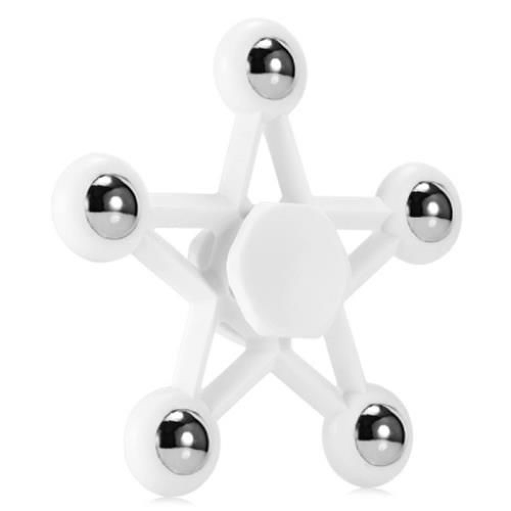 FIVE-POINTED STAR PLASTIC HAND SPINNER FUNNY STRESS RELIEVER RELAXATION GIFT (WHITE)