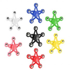 FIVE-POINTED STAR PLASTIC HAND SPINNER FUNNY STRESS RELIEVER RELAXATION GIFT (YELLOW)