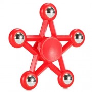 FIVE-POINTED STAR PLASTIC HAND SPINNER FUNNY STRESS RELIEVER RELAXATION GIFT (RED)