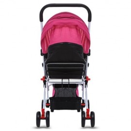 MOONSATER 1602 PRAM UNIVERSAL CASTERS FOLDABLE BABY STROLLER (ROSE RED)