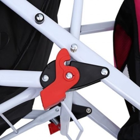 MOONSATER 1602 PRAM UNIVERSAL CASTERS FOLDABLE BABY STROLLER (ROSE RED)