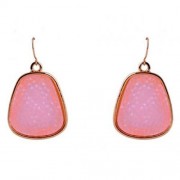 PAIR OF CHIC WOMEN'S CANDY COLOR BEADS PENDANT EARRINGS (PINK)