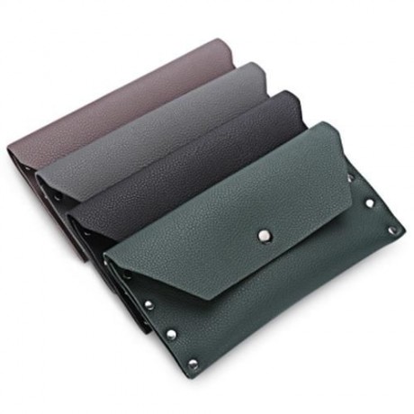 GUAPABIEN SIMPLE RIVET CLUTCH WALLET CARD HOLDER FOR WOMEN (GREEN)
