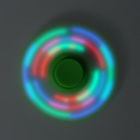 FIDDLE TOY COLORFUL FLASHING LED LIGHTS BAT FIDGET SPINNER (GREEN)