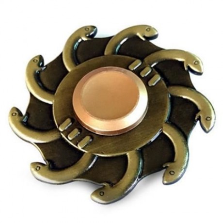 SNAKE WHEEL STRESS RELIEF TOY FINGER GYRO ALLOY FIDGET SPINNER (BLACK)