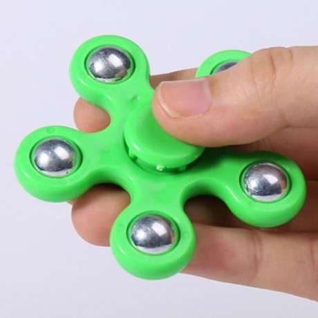 FLOWER SHAPE STRESS RELIEF TOY HAND SPINNER FINGER GYRO (GREEN)