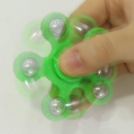 FLOWER SHAPE STRESS RELIEF TOY HAND SPINNER FINGER GYRO (GREEN)