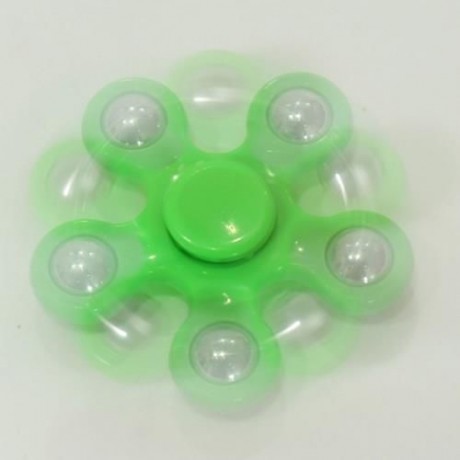 FLOWER SHAPE STRESS RELIEF TOY HAND SPINNER FINGER GYRO (GREEN)