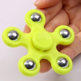 FLOWER SHAPE STRESS RELIEF TOY HAND SPINNER FINGER GYRO (YELLOW)