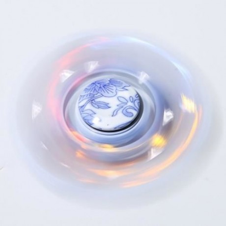 COLORFUL FAKE CRYSTAL EMBELLISHED FOCUS TOY FIDGET SPINNER GYRO (WHITE)