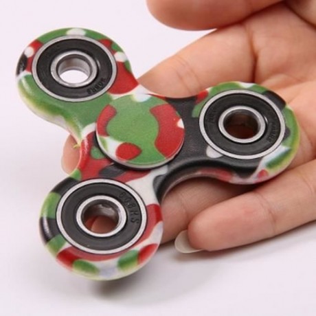 CAMOUFLAGE PRINT STRESS RELIEF FOCUS TOY FIDGET SPINNER (GREEN)