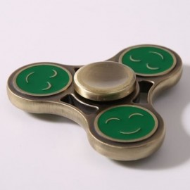 TRIANGLE SMILING FACE METAL FIDGET SPINNER GYRO (GREEN)
