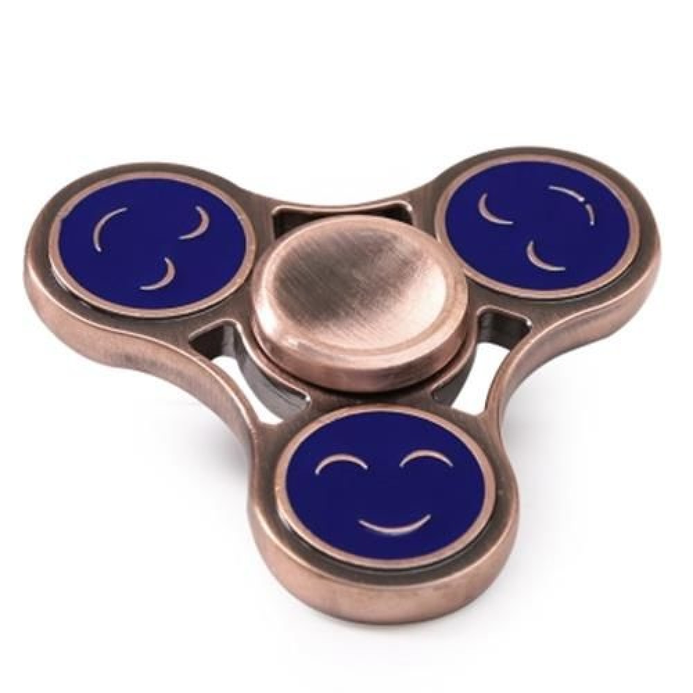TRIANGLE SMILING FACE METAL FIDGET SPINNER GYRO (BLUE)