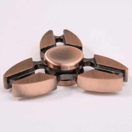 TRI SPINNING EDC FIDGET SPINNER RELAXATION TOY (RED BRONZED)