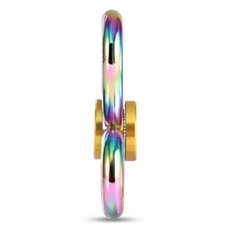 TRI-WING SKULL FIRE RAINBOW ZINC ALLOY ADHD FIDGET SPINNER STRESS RELIEF PRODUCT FIDGETING