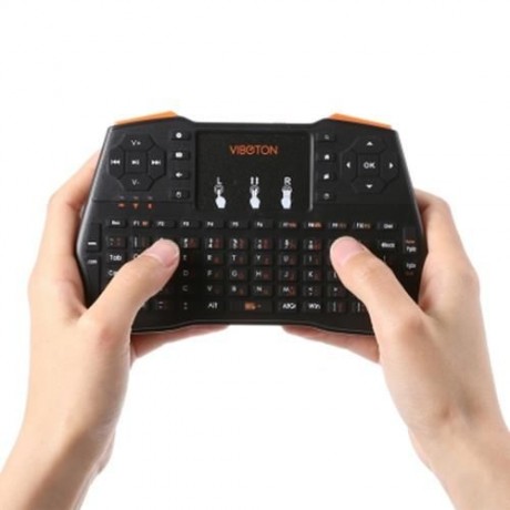 VIBOTON I8 PLUS HANDHELD WIRELESS KEYBOARD WITH TOUCH PAD (BLACK)