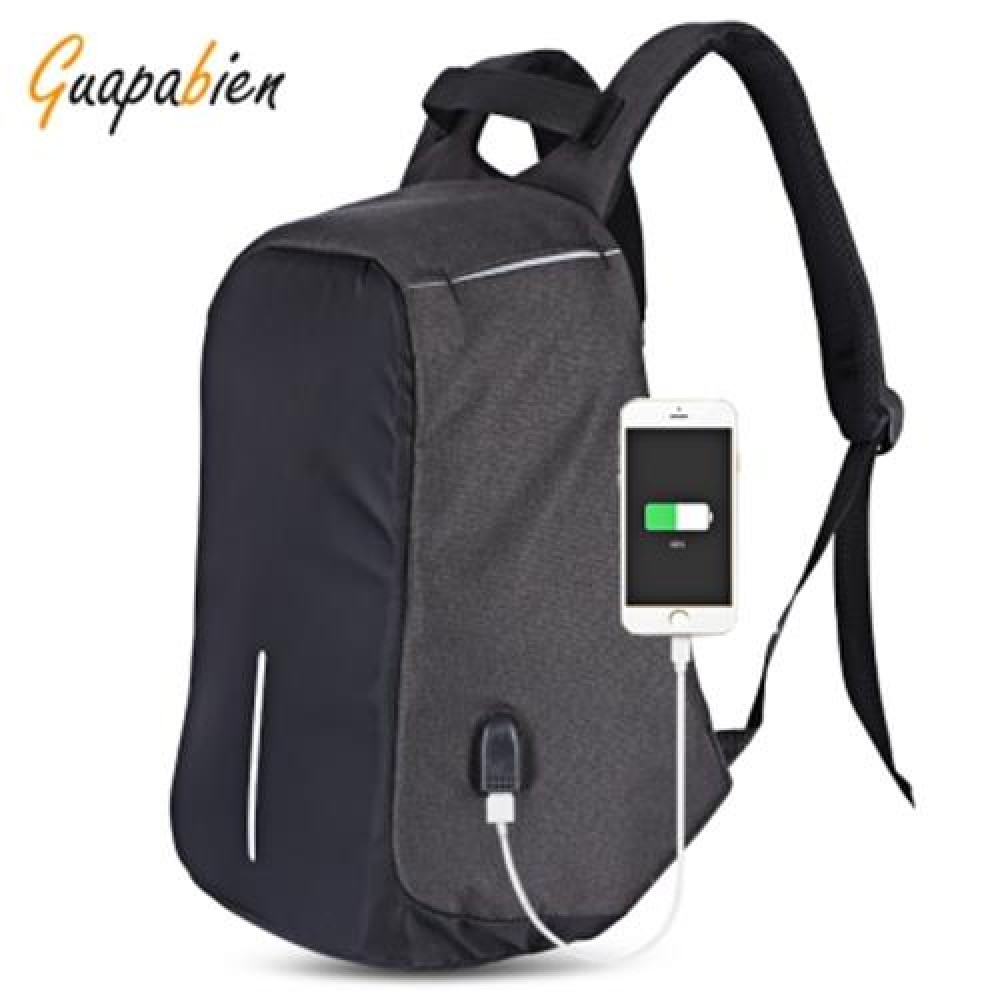 GUAPABIEN MULTIFUNCTION TRAVEL USB PORT BACKPACK FOR MEN (BLACK)
