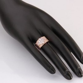 CHIC WOMEN'S RHINESTONE ROSE GOLDEN RING (ROSE GOLD)