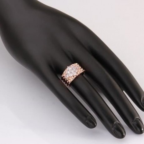 CHIC WOMEN'S RHINESTONE ROSE GOLDEN RING (ROSE GOLD)