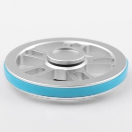 WHEEL FIDGET METAL SPINNER WITH DECORATIVE ELASTIC BANDS (SILVER)