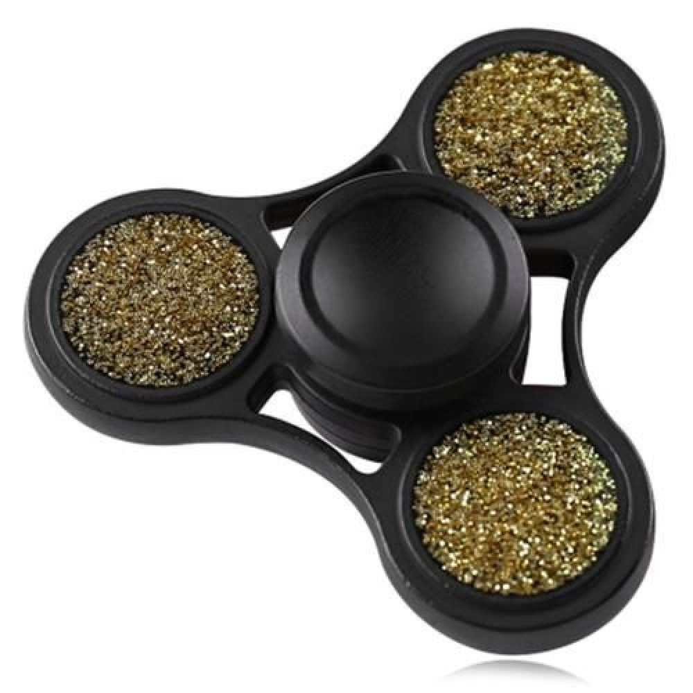 ANTI-STRESS TOY GLITTER FIDGET METAL SPINNER (BLACK)