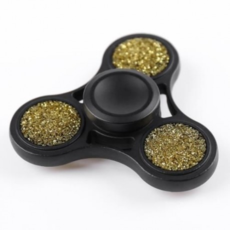 ANTI-STRESS TOY GLITTER FIDGET METAL SPINNER (BLACK)