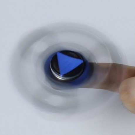 STRESS RELIEF TOY PRINTED FINGER GYRO PLASTIC FIDGET SPINNER (BLUE)