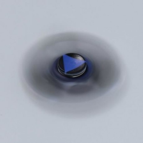 STRESS RELIEF TOY PRINTED FINGER GYRO PLASTIC FIDGET SPINNER (BLUE)