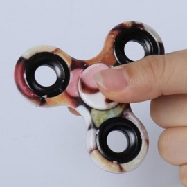 STRESS RELIEF TOY PRINTED FINGER GYRO PLASTIC FIDGET SPINNER (ORANGE)