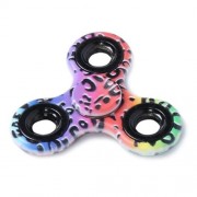 STRESS RELIEF TOY PRINTED FINGER GYRO PLASTIC FIDGET SPINNER (COLORMIX)