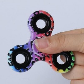 STRESS RELIEF TOY PRINTED FINGER GYRO PLASTIC FIDGET SPINNER (COLORMIX)