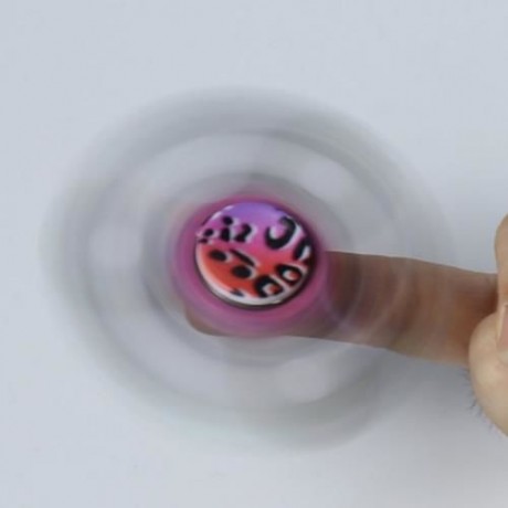 STRESS RELIEF TOY PRINTED FINGER GYRO PLASTIC FIDGET SPINNER (COLORMIX)