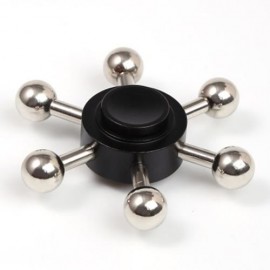 FIDDLE TOY SIX-BAR RUDDER FINGER GYRO FIDGET SPINNER (BLACK)