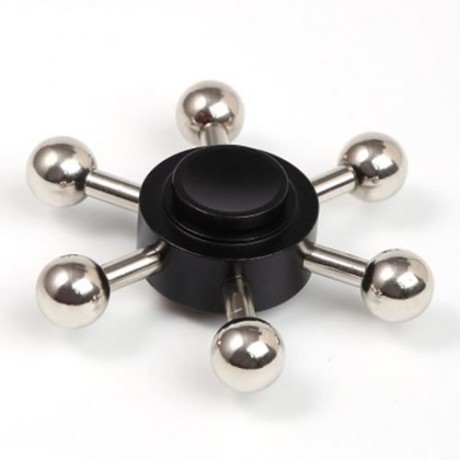 FIDDLE TOY SIX-BAR RUDDER FINGER GYRO FIDGET SPINNER (BLACK)