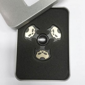 COOL SKULL FOCUS TOY METAL HAND FIDGET SPINNER (BLACK)