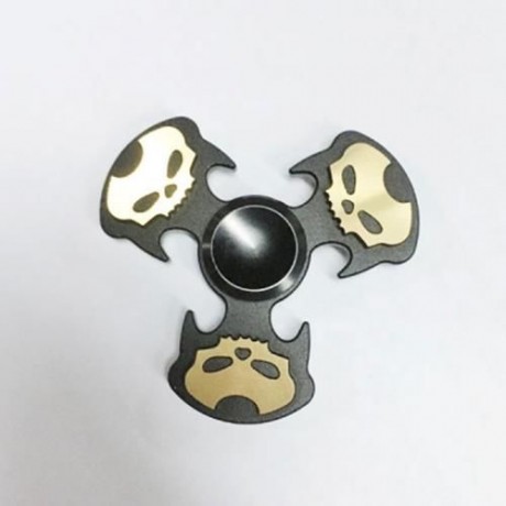 COOL SKULL FOCUS TOY METAL HAND FIDGET SPINNER (BLACK)