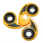 STRESS RELIEVER TRI-BAR FINGER GYRO HAND SPINNER (YELLOW)