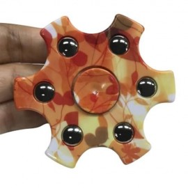 ANTI STRESS SNOWFLAKE SHAPE BALL BEARING HAND SPINNER (ORANGE)