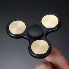 FIDDLE TOY COPPER BLADES FINGER GYRO FIDGET SPINNER (BLACK)