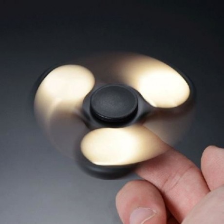 FIDDLE TOY COPPER BLADES FINGER GYRO FIDGET SPINNER (BLACK)