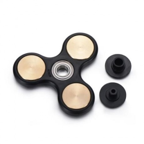 FIDDLE TOY COPPER BLADES FINGER GYRO FIDGET SPINNER (BLACK)
