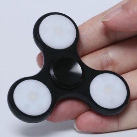 LED LIGHT HIGH SPEED FIDGET HAND SPINNER TOY (BLACK)